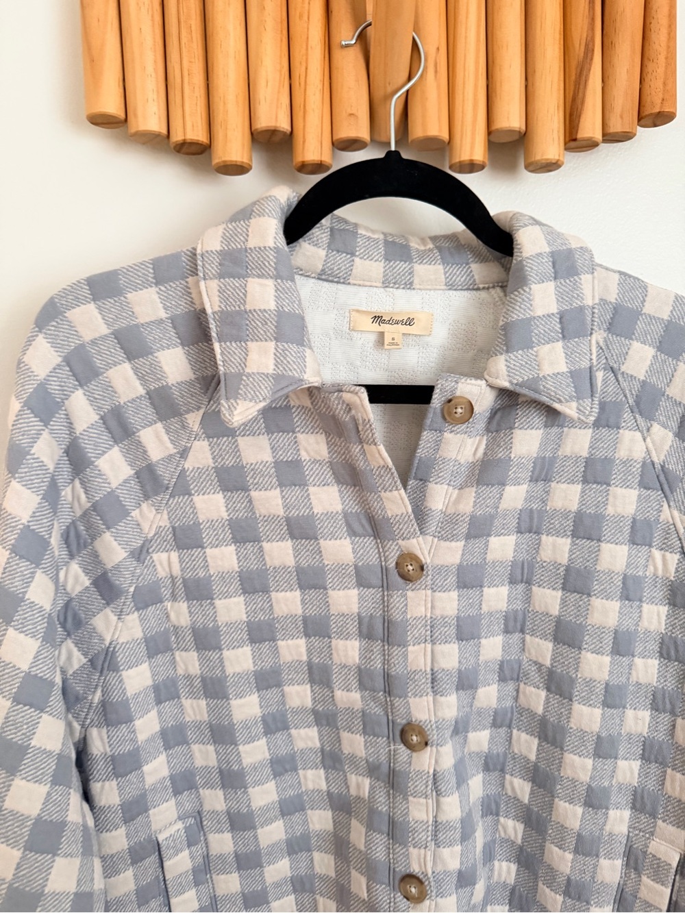 Madewell Light Blue & White Gingham Button-Down Shirt - Picture 2 of 5